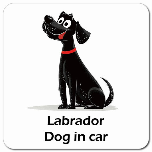 Labrador ラブラドール 車用 アメリカン カートゥーン スタイル アニメ風 マグネット 13x13cm 正方形