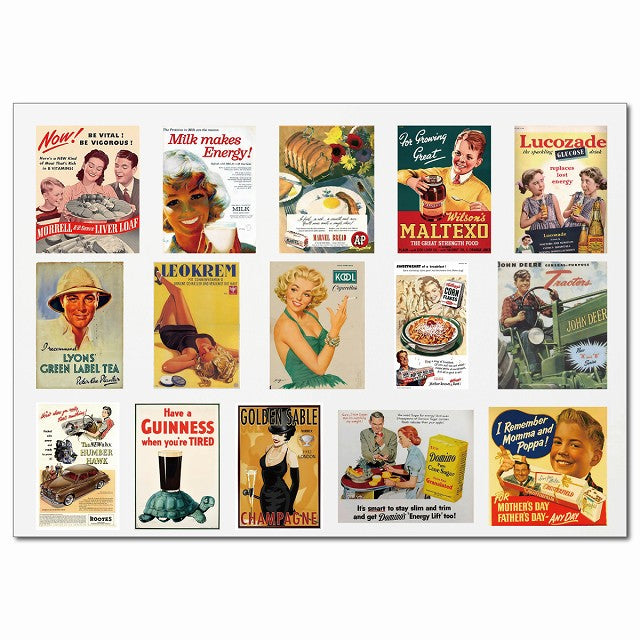 ミッドセンチュリー広告アート・Dグループ 15柄 A4サイズ まとめて 詰め合わせ