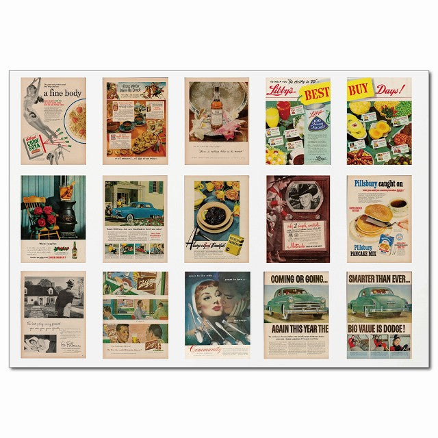 レトロアメリカン広告ポスター・Aグループ 15柄 A4サイズ まとめて 詰め合わせ