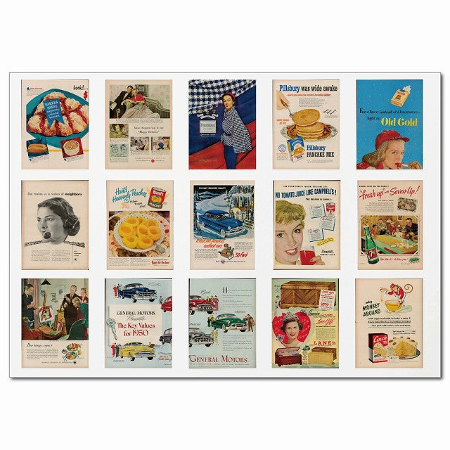 レトロアメリカン広告ポスター・Bグループ 15柄 A4サイズ まとめて 詰め合わせ