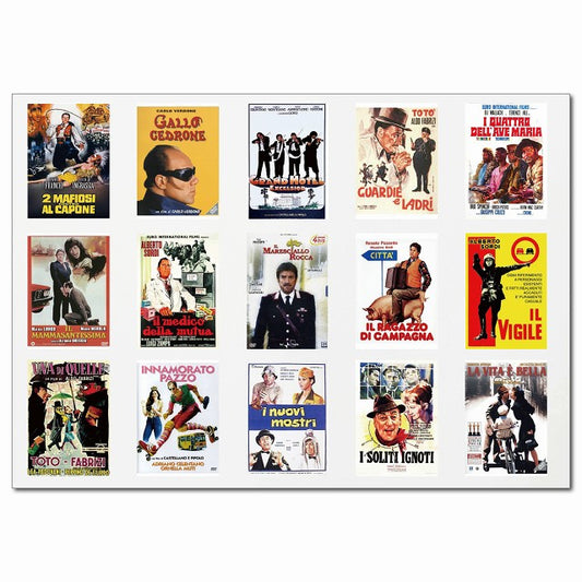 イタリアンヴィンテージムービーポスター・Eグループ 15柄 A4サイズ まとめて 詰め合わせ
