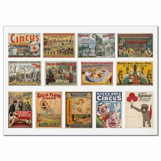 ヴィンテージサーカスポスター・Aグループ 13柄 A4サイズ まとめて 詰め合わせ