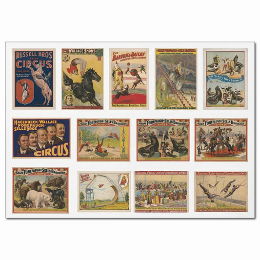 ヴィンテージサーカスポスター・Bグループ 13柄 A4サイズ まとめて 詰め合わせ