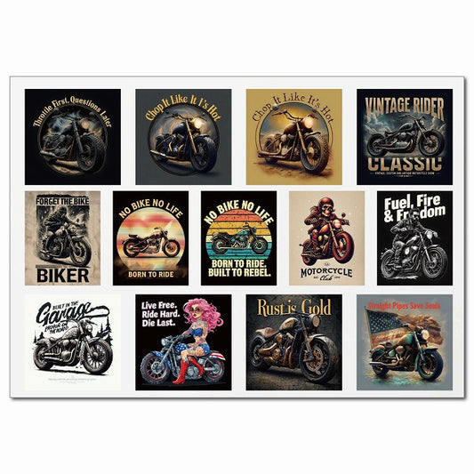 ヴィンテージバイカーポスター・Aグループ 13柄 A4サイズ まとめて 詰め合わせ