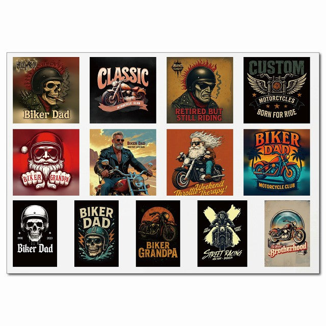 ヴィンテージバイカーポスター・Dグループ 13柄 A4サイズ まとめて 詰め合わせ