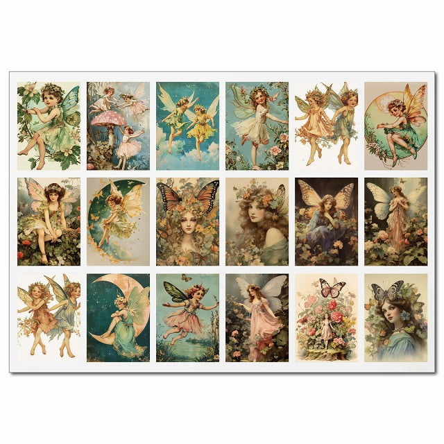 ヴィンテージフェアリーイラストレーション・Bグループ 18柄 A4サイズ まとめて 詰め合わせ