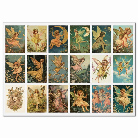 ヴィンテージフェアリーイラストレーション・Cグループ 18柄 A4サイズ まとめて 詰め合わせ