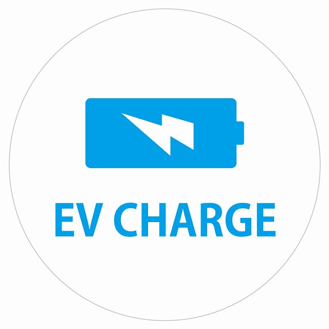 EV Charge バッテリー デザイン タイプ ホワイトライトブルー 電気自動車 充電 チャージ ステッカー 直径13cm シール サインステッカー