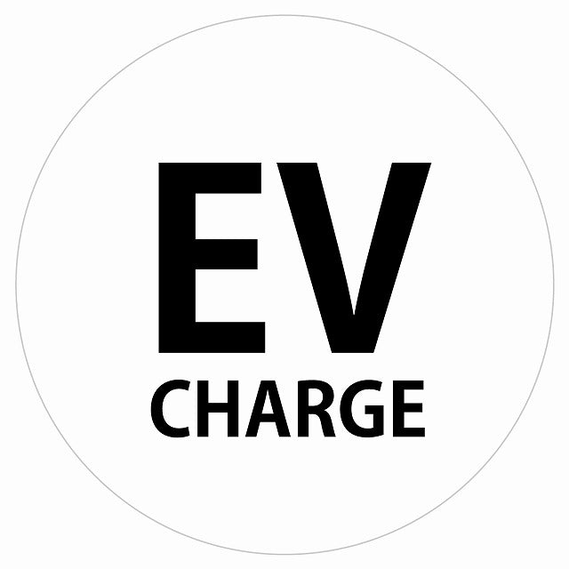 EV Charge 文字 デザイン タイプ ホワイトブラック 電気自動車 充電 チャージ ステッカー 直径13cm シール サインステッカー