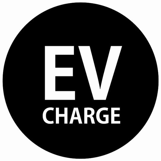 EV Charge 文字 デザイン タイプ ブラックホワイト 電気自動車 充電 チャージ ステッカー 直径13cm シール サインステッカー