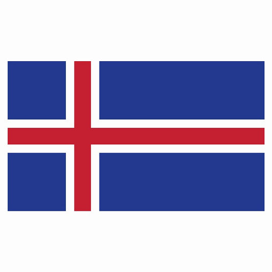 210x121mm アイスランド Iceland 国旗 ステッカー