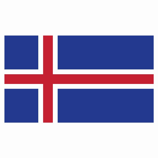 180x103mm アイスランド Iceland 国旗 ステッカー