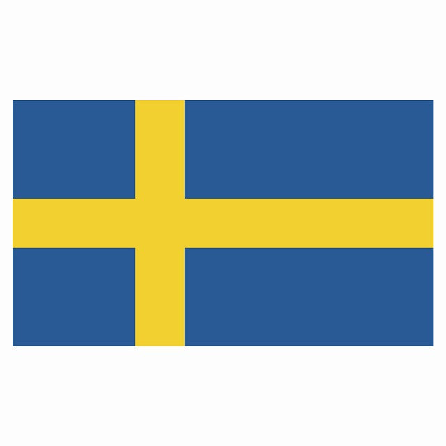 180x103mm スウェーデン Sweden 国旗 ステッカー