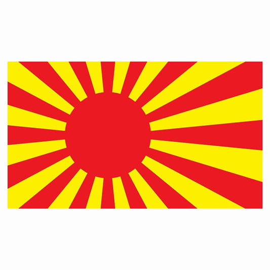 150x86mm 旭日旗 レッド イエロー  国旗 ステッカー