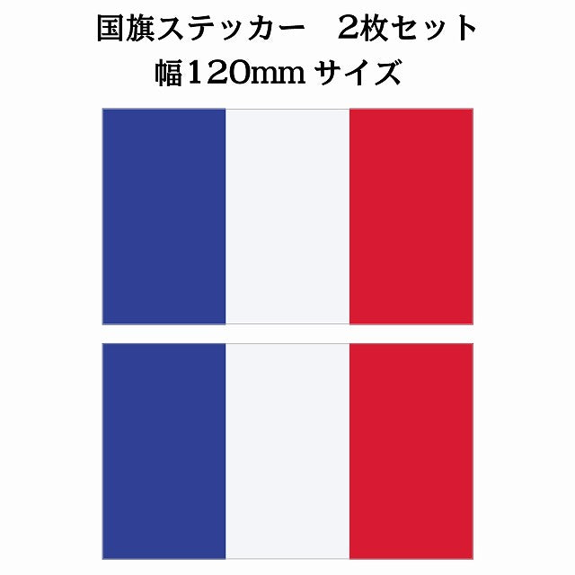 120x69mm 2枚セット フランス France 国旗 ステッカー