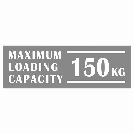 最大積載量 Maximum Loading Capacity 英語表記 グレー 150kg ステッカー 15x5cm