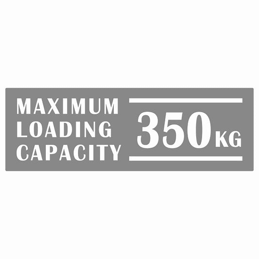 最大積載量 Maximum Loading Capacity 英語表記 グレー 350kg ステッカー 15x5cm