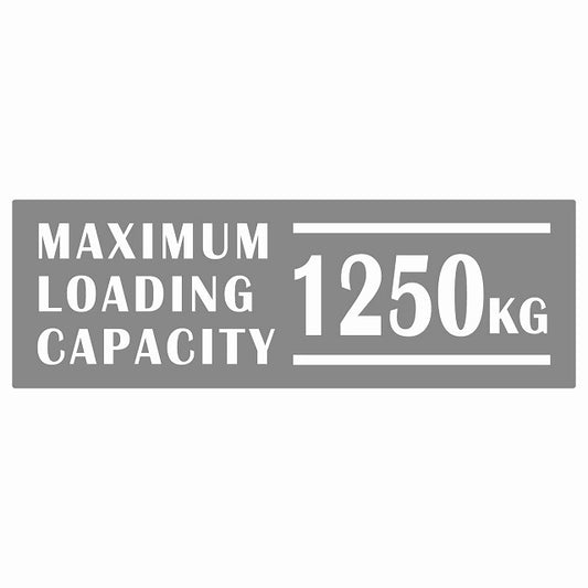 最大積載量 Maximum Loading Capacity 英語表記 グレー 1250kg ステッカー 15x5cm