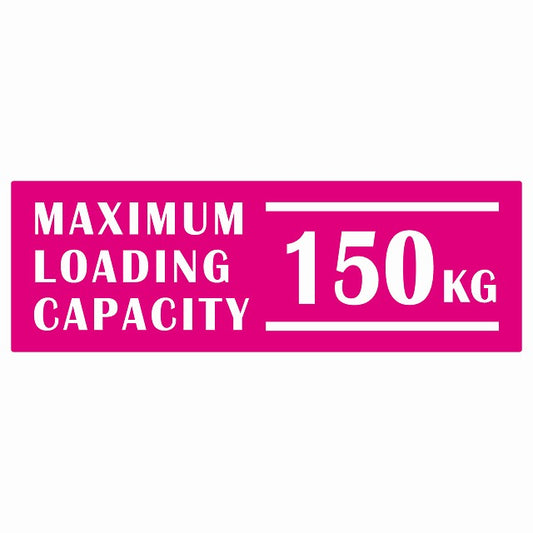 最大積載量 Maximum Loading Capacity 英語表記 ピンク 150kg ステッカー 15x5cm
