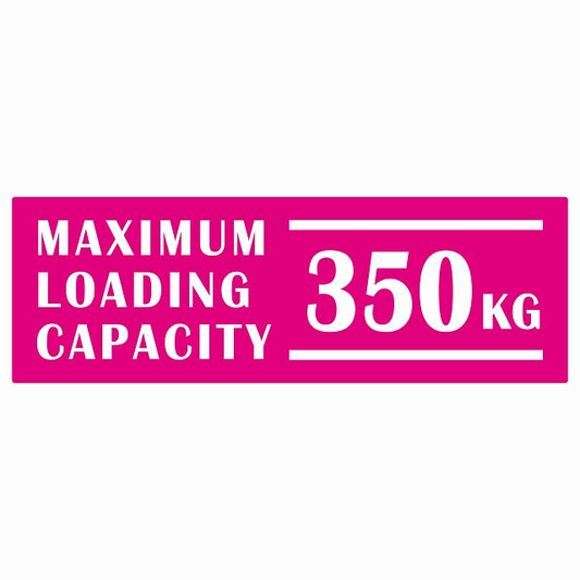 最大積載量 Maximum Loading Capacity 英語表記 ピンク 350kg ステッカー 15x5cm