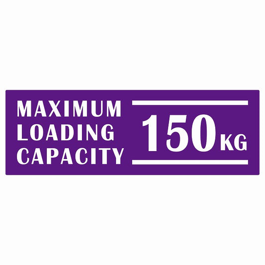 最大積載量 Maximum Loading Capacity 英語表記 パープル 150kg ステッカー 15x5cm
