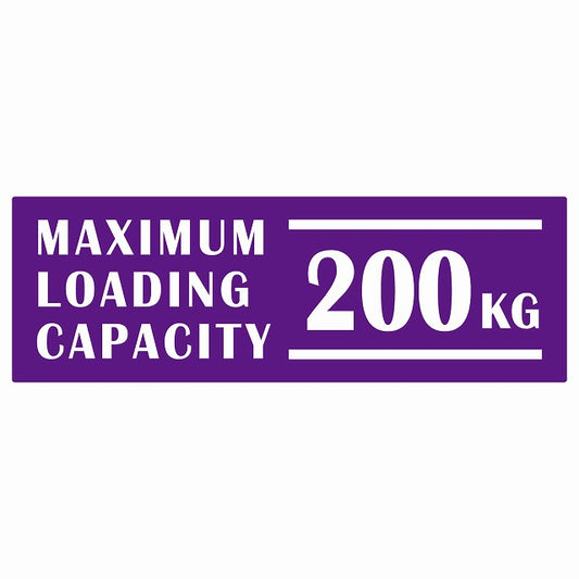 最大積載量 Maximum Loading Capacity 英語表記 パープル 200kg ステッカー 15x5cm