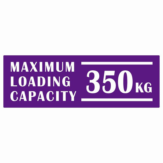 最大積載量 Maximum Loading Capacity 英語表記 パープル 350kg ステッカー 15x5cm