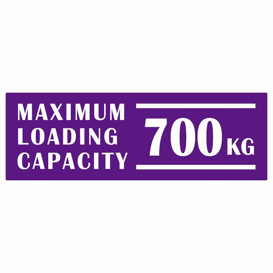 最大積載量 Maximum Loading Capacity 英語表記 パープル 700kg ステッカー 15x5cm