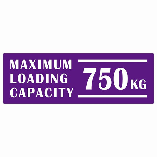 最大積載量 Maximum Loading Capacity 英語表記 パープル 750kg ステッカー 15x5cm