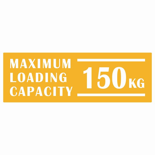 最大積載量 Maximum Loading Capacity 英語表記 イエロー 150kg ステッカー 15x5cm