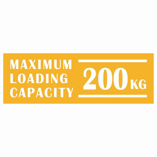 最大積載量 Maximum Loading Capacity 英語表記 イエロー 200kg ステッカー 15x5cm