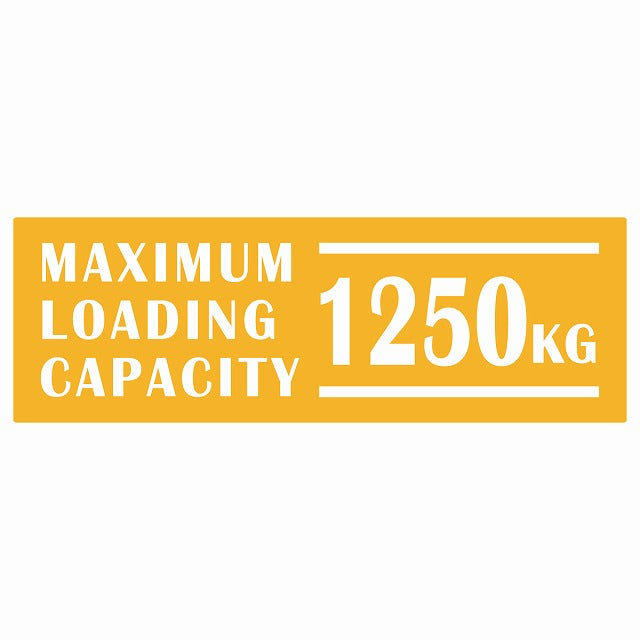 最大積載量 Maximum Loading Capacity 英語表記 イエロー 1250kg ステッカー 15x5cm シール カーステッカー トラック用 車両ステッカー