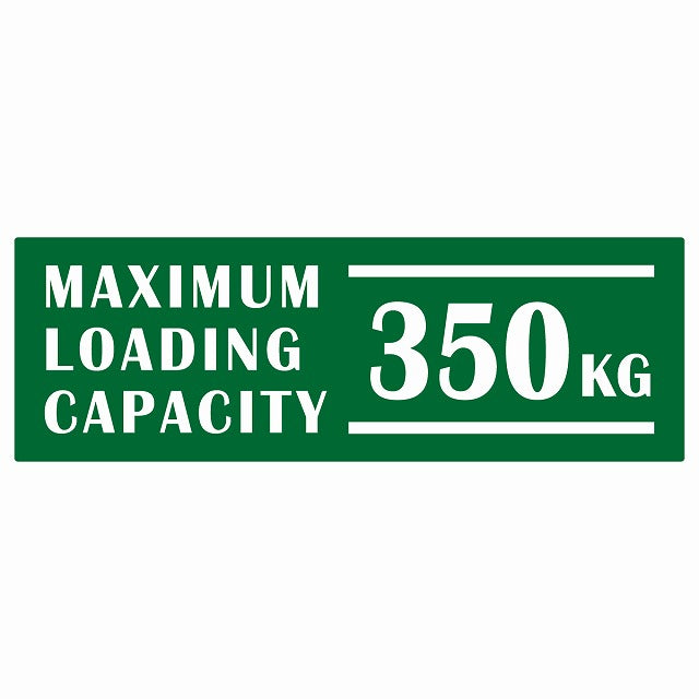 最大積載量 Maximum Loading Capacity 英語表記 グリーン 350kg ステッカー 15x5cm シール カーステッカー トラック用 車両ステッカー