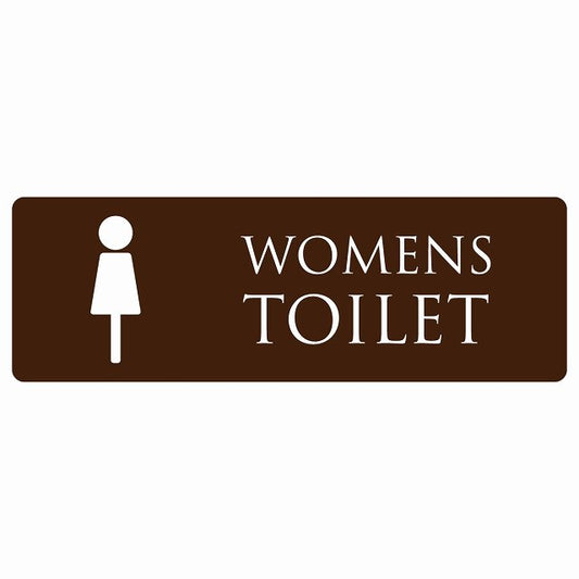 トイレ WOMENS ブラウン ホワイト ステッカー 長方形 シール サインステッカー 案内表示 施設用 ピクトサイン ピクトグラム 選べるサイズ