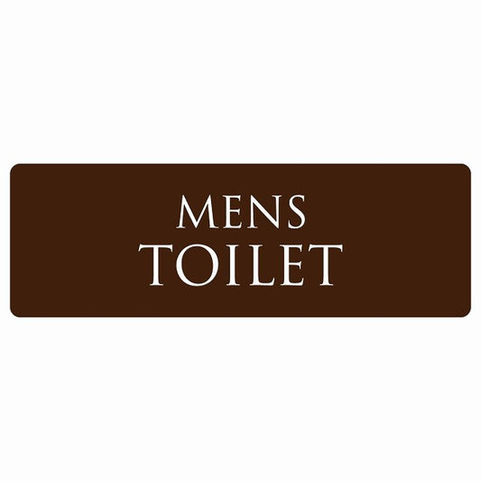 トイレ MENS 文字タイプ ブラウン ホワイト ステッカー 長方形 シール サインステッカー 案内表示 施設用 ピクトサイン ピクトグラム 選べるサイズ