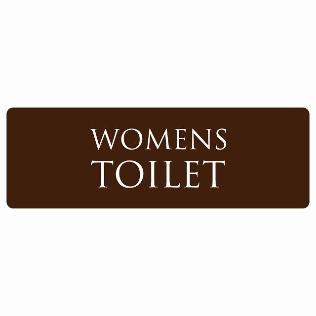 トイレ WOMENS 文字タイプ ブラウン ホワイト ステッカー 長方形 シール サインステッカー 案内表示 施設用 ピクトサイン ピクトグラム 選べるサイズ