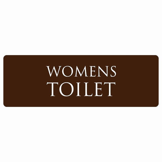 トイレ WOMENS 文字タイプ ブラウン ホワイト ステッカー 長方形 シール サインステッカー 案内表示 施設用 ピクトサイン ピクトグラム 選べるサイズ
