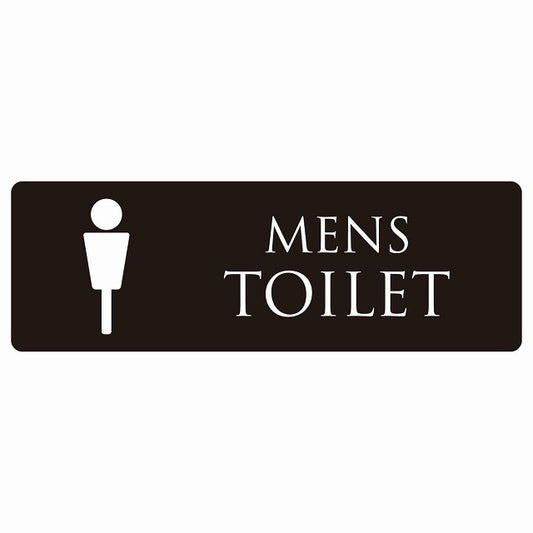 トイレ MENS ブラック ホワイト ステッカー 長方形 シール サインステッカー 案内表示 施設用 ピクトサイン ピクトグラム 選べるサイズ