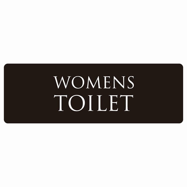 トイレ WOMENS 文字タイプ ブラック ホワイト ステッカー 長方形 シール サインステッカー 案内表示 施設用 ピクトサイン ピクトグラム 選べるサイズ