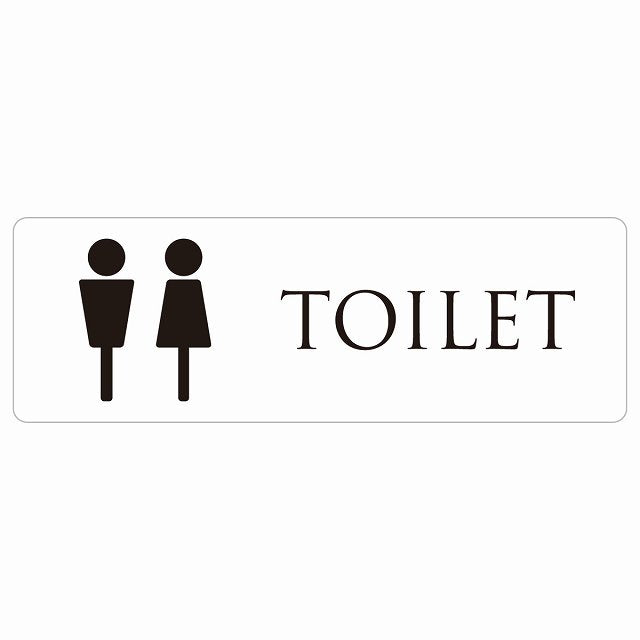 トイレ 男女マーク ホワイト ブラック ステッカー 長方形 シール サインステッカー 案内表示 施設用 ピクトサイン ピクトグラム 選べるサイズ