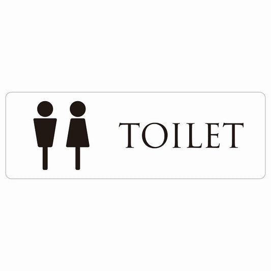 トイレ 男女マーク ホワイト ブラック ステッカー 長方形 シール サインステッカー 案内表示 施設用 ピクトサイン ピクトグラム 選べるサイズ