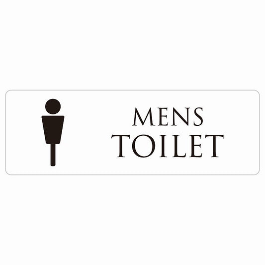 トイレ MENS ホワイト ブラック ステッカー 長方形 シール サインステッカー 案内表示 施設用 ピクトサイン ピクトグラム 選べるサイズ