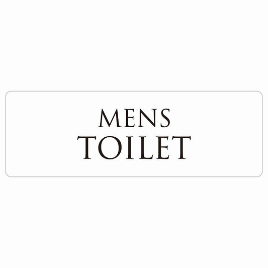 トイレ MENS 文字タイプ ホワイト ブラック ステッカー 長方形 シール サインステッカー 案内表示 施設用 ピクトサイン ピクトグラム 選べるサイズ
