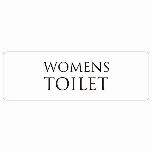 トイレ WOMENS 文字タイプ ホワイト ブラック ステッカー 長方形 シール サインステッカー 案内表示 施設用 ピクトサイン ピクトグラム 選べるサイズ