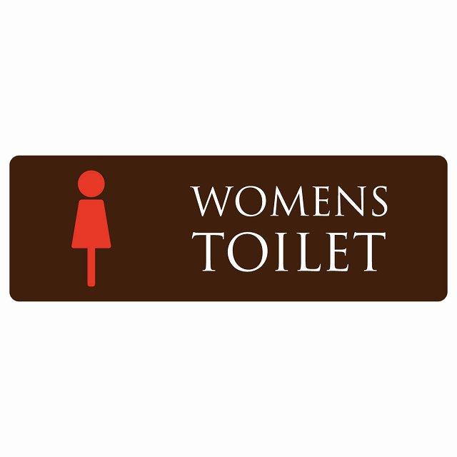 トイレ WOMENS ブラウン＆カラー ステッカー 長方形 シール サインステッカー 案内表示 施設用 ピクトサイン ピクトグラム 選べるサイズ