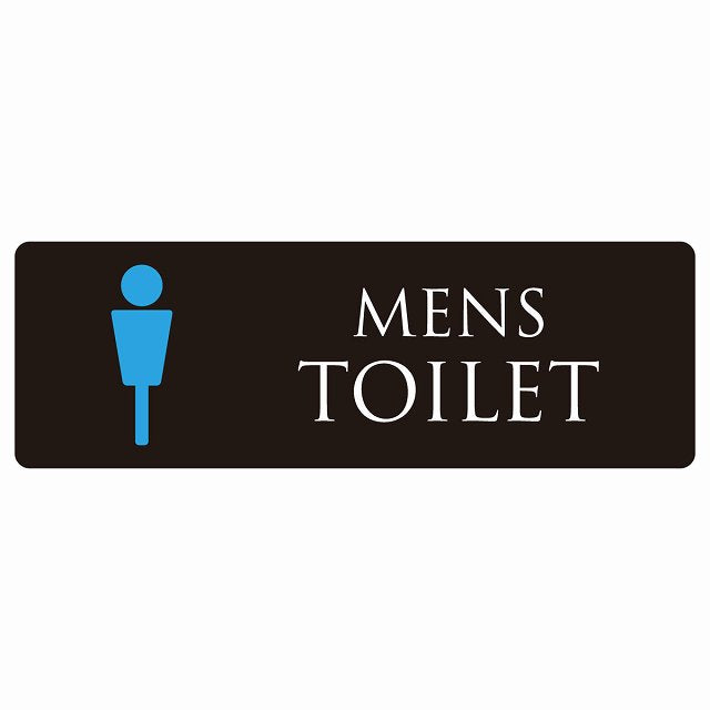 トイレ MENS ブラック＆カラー ステッカー 長方形 シール サインステッカー 案内表示 施設用 ピクトサイン ピクトグラム 選べるサイズ