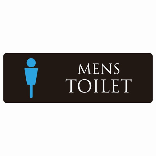 トイレ MENS ブラック＆カラー ステッカー 長方形 シール サインステッカー 案内表示 施設用 ピクトサイン ピクトグラム 選べるサイズ
