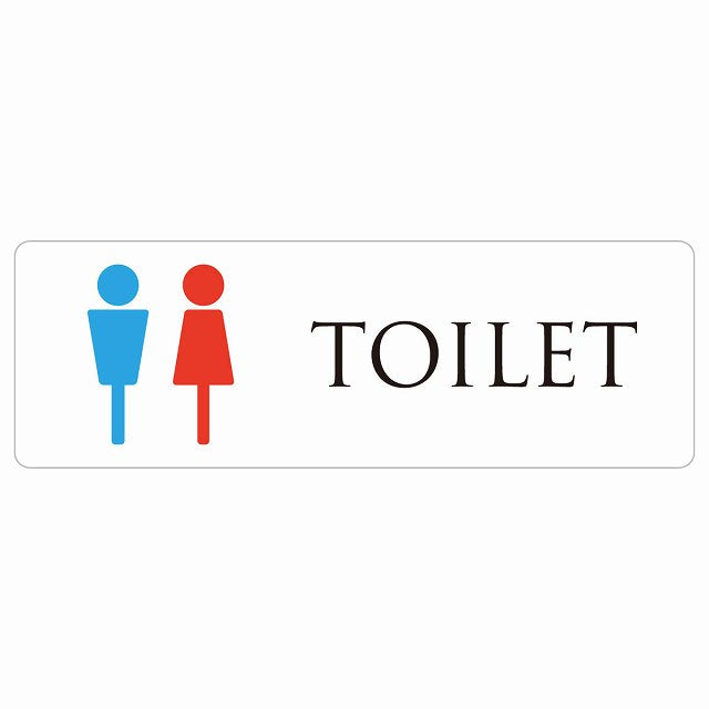 トイレ 男女マーク ホワイト＆カラー ステッカー 長方形 シール サインステッカー 案内表示 施設用 ピクトサイン ピクトグラム 選べるサイズ