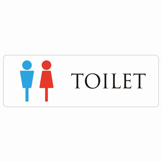 トイレ 男女マーク ホワイト＆カラー ステッカー 長方形 シール サインステッカー 案内表示 施設用 ピクトサイン ピクトグラム 選べるサイズ