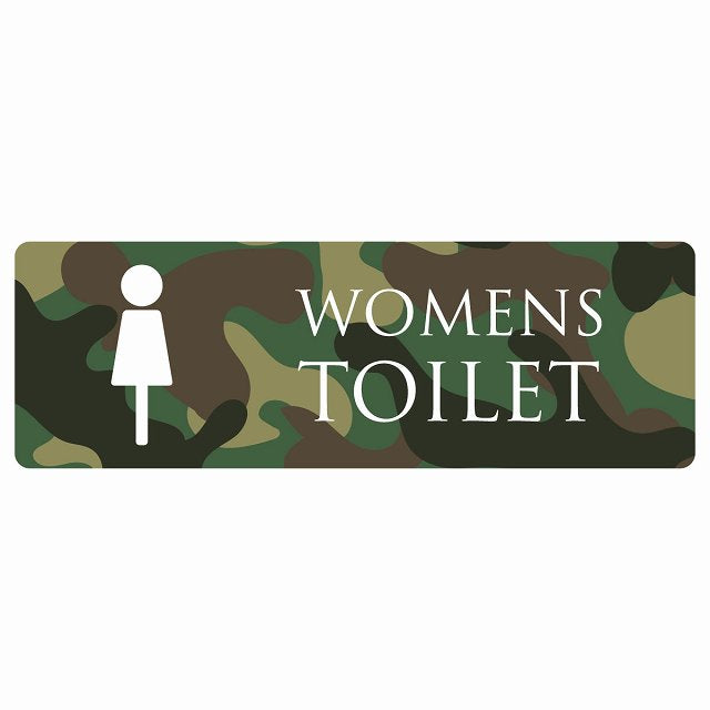 トイレ WOMENS 迷彩 カラー ステッカー 長方形 シール サインステッカー 案内表示 施設用 ピクトサイン ピクトグラム 選べるサイズ